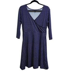 Title Nine Buttah Athletic Dress 3/4 Sleeve Stretchy Geometric Women's SZ Small